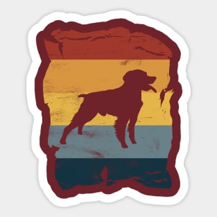 Brittany Spaniel Distressed Vintage Retro Silhouette Sticker